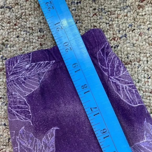 VTG CA Sport 100% Silk Full Zip Jacket Womens M Leaf Floral Pocket Purple - Picture 4 of 9